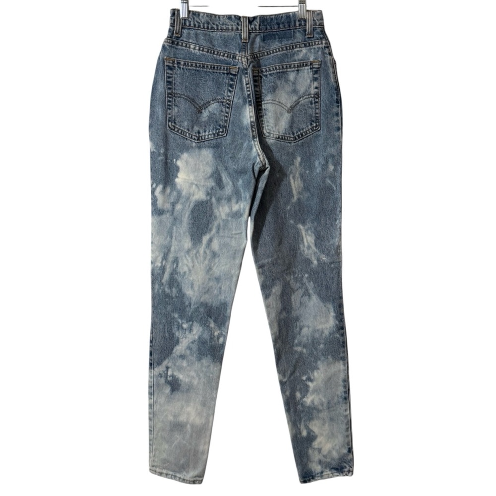 Vtg Levis 512 Slim Fit Tapered Leg Bleached acid wash tye dye denim jeans retro - Picture 4 of 13